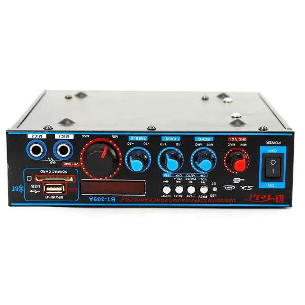 Amplificador estéreo Hi-Fi con Bluetooth, amplificador digital de audio FM