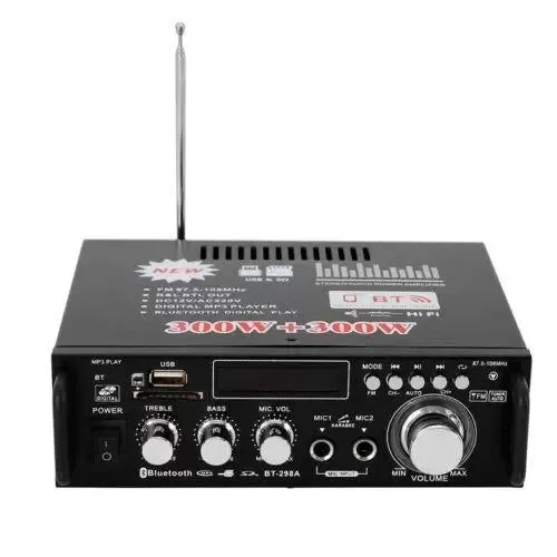 Mini HIFI Digital Bluetooth Audio Amplificador de potencia + Control remoto