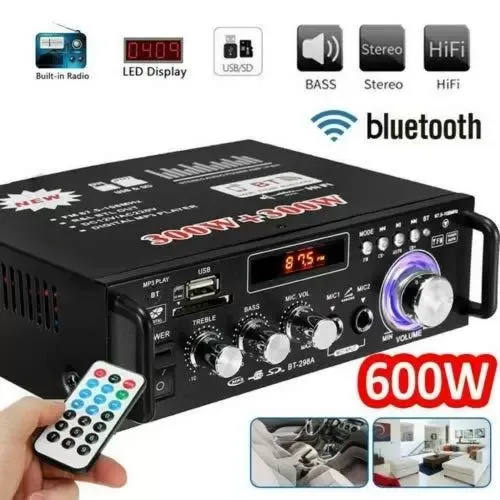 Mini HIFI Digital Bluetooth Audio Amplificador de potencia + Control remoto