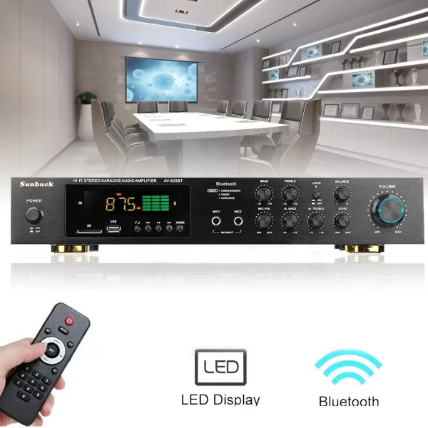 CNCEST Amplificador de potencia Hi-Fi Mini Bluetooth (600 W, 4.2 FM/AM, canal de audio) CNCEST Amplificador de potencia Hi-Fi Mini Bluetooth (600 W, 4.2 FM/AM, canal de audio)