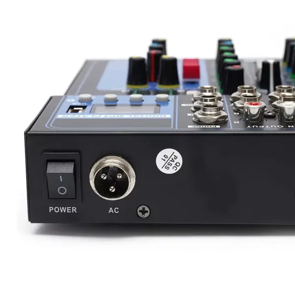 Mezclador de audio con 7 canales, Bluetooth, USB, 48 V, alimentación fantasma, para guitarristas, cantantes o productores, grabadora Mezclador de audio con 7 canales, Bluetooth, USB, 48 V, alimentación fantasma, para guitarristas, cantantes o productores, grabadora
