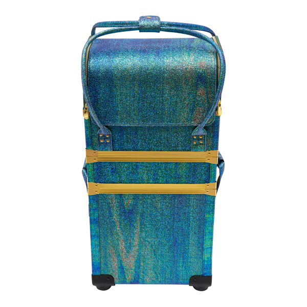 Maletín de maquillaje rodante, Trolley maletín de maquillaje profesional, Movimiento flexible, 36.5*24*74cm, Verde