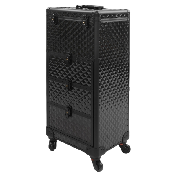 Caja de almacenamiento tipo cajón para maquilladores, caja de maquillaje con ruedas - Cubo de agua negro