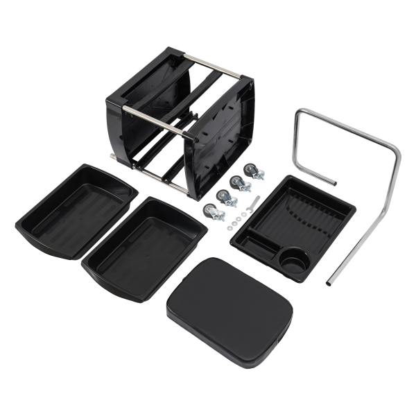 Carro con bandeja para herramientas para el cabello, carro con bandeja rodante, carro de almacenamiento móvil