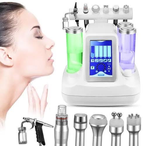 6 en 1 BIO RF Belleza Máquina Hydra Dermoabrasion pequeña vejiga dispositivo limpieza profunda Masajeador facial