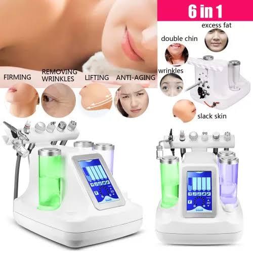 6 en 1 BIO RF Belleza Máquina Hydra Dermoabrasion pequeña vejiga dispositivo limpieza profunda Masajeador facial