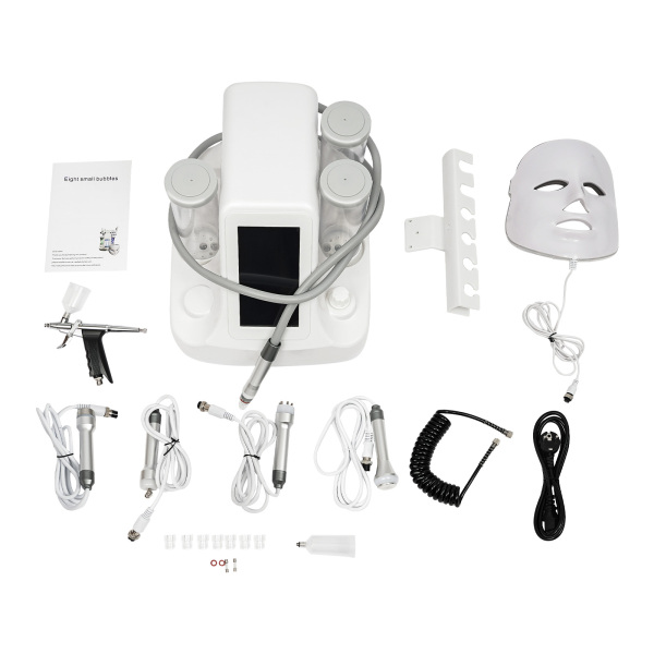 7 en 1 oxígeno máquina de belleza de oxígeno Hydrafacial dispositivo Hydro microdermabrasion dispositivo radio frecuencia cara limpieza