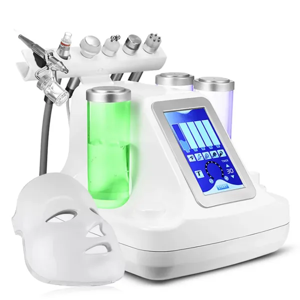 7 en 1 oxígeno máquina de belleza de oxígeno Hydrafacial dispositivo Hydro microdermabrasion dispositivo radio frecuencia cara limpieza
