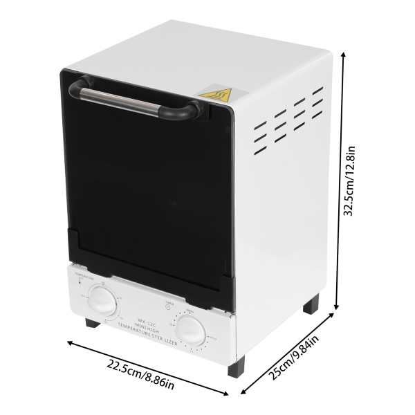 Esterilizador, Esterilizador de herramientas para uñas, Esterilizador de alta temperatura, 1000W, 22,5*25*32,5 cm, Blanco