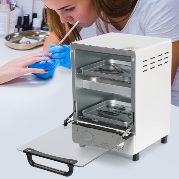 Esterilizador, Esterilizador de herramientas para uñas, Esterilizador de alta temperatura, 1000W, 22,5*25*32,5 cm, Blanco
