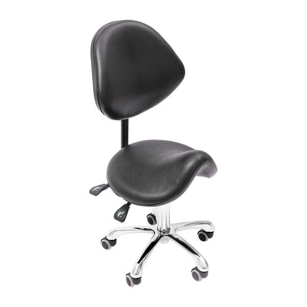 Taburete de silla de montar, Taburete de silla de montar, Taburete de silla de montar ajustable, Negro
