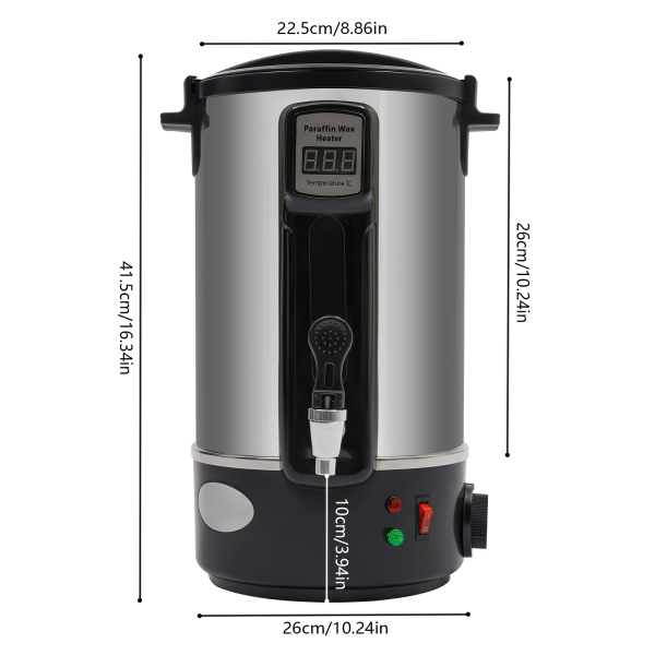 Máquina de terapia de cera de belleza con horno de fusión de cera de 12L con pantalla digital, crisol de velas DIY