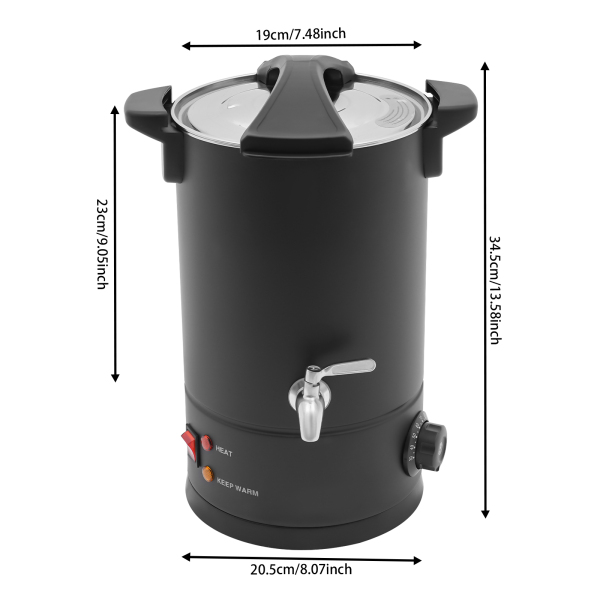 8L Derretidor de cera, Derretidor de cera grande, Kit eléctrico para derretir cera que se puede utilizar para derretir cera de soja, parafina y abejas - Negro