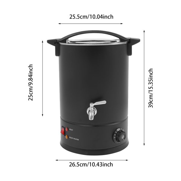 12L Derretidor de cera, Derretidor de cera grande, Kit eléctrico para derretir cera que se puede usar para derretir cera de soja, parafina y abejas - Negro