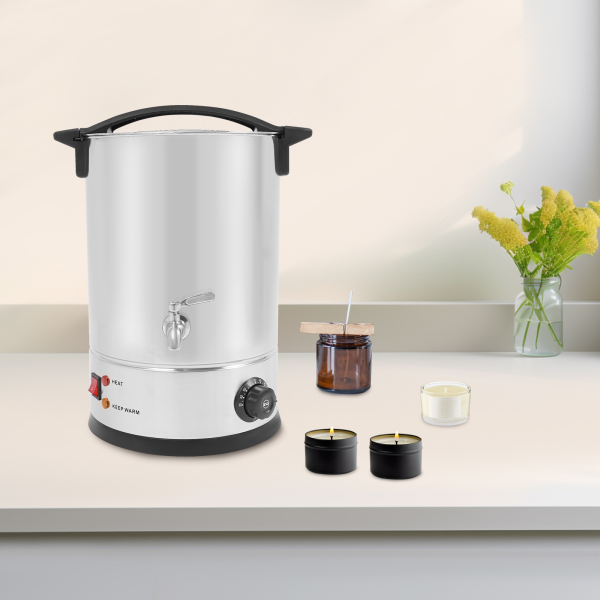 12L Derretidor de cera, Derretidor de cera grande, Kit eléctrico para derretir cera que se puede utilizar para derretir cera de soja, parafina, cera de abejas - Plata