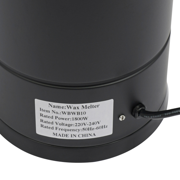 10L Derretidor de cera, Derretidor de cera grande, Kit de derretimiento de cera eléctrico que se puede usar para derretir cera de soja, parafina, cera de abejas - Negro