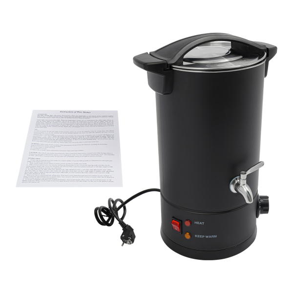 10L Derretidor de cera, Derretidor de cera grande, Kit de derretimiento de cera eléctrico que se puede usar para derretir cera de soja, parafina, cera de abejas - Negro
