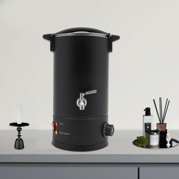 10L Derretidor de cera, Derretidor de cera grande, Kit de derretimiento de cera eléctrico que se puede usar para derretir cera de soja, parafina, cera de abejas - Negro