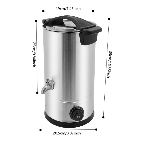 10L Derretidor de cera, Derretidor de cera grande, Kit de derretimiento de cera eléctrico que se puede usar para derretir cera de soja, parafina, cera de abejas - Plata