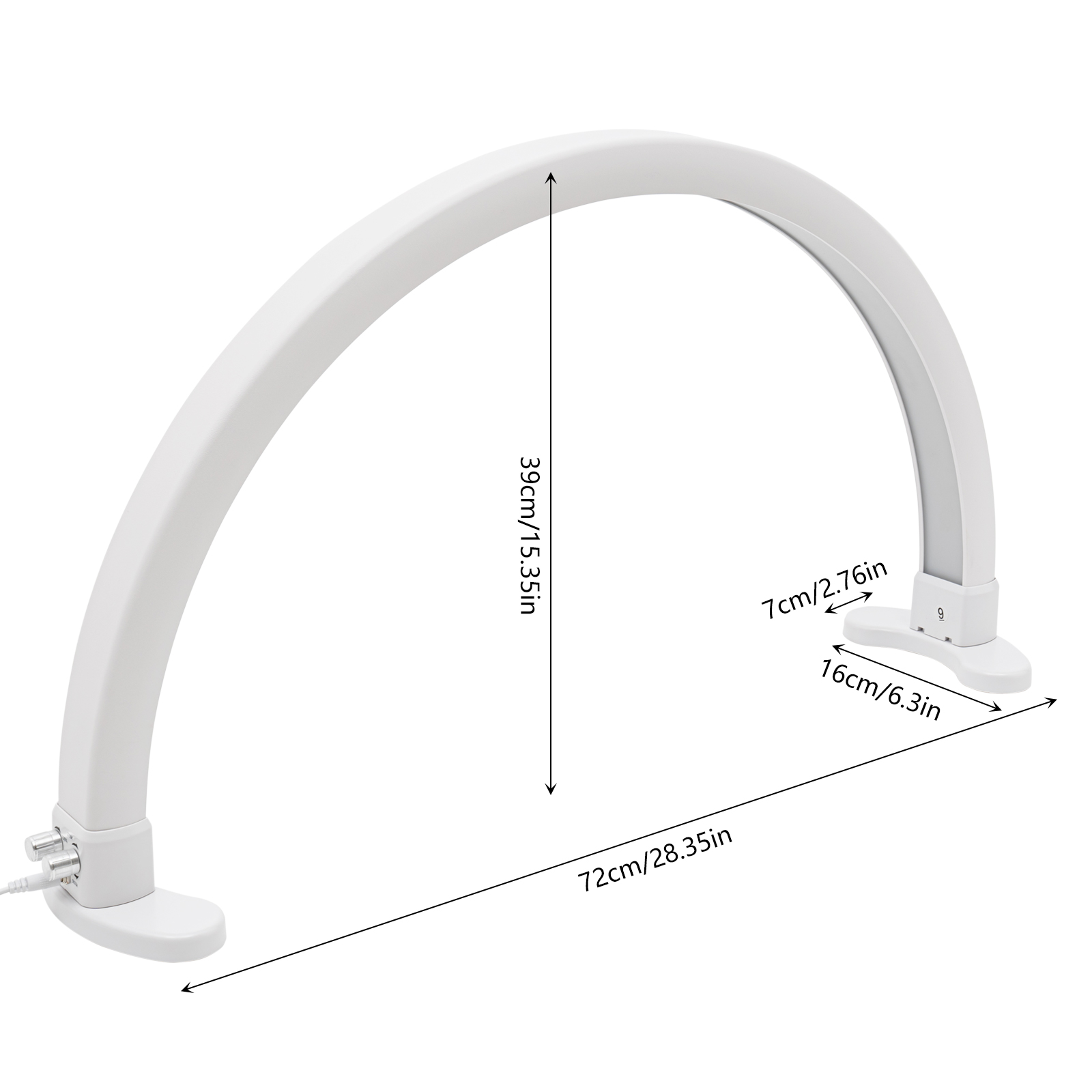 Luz LED de media luna, con brillo ajustable 2700K‑5600K, de escritorio de media luna para uñas, blanco Luz LED de media luna, con brillo ajustable 2700K‑5600K, de escritorio de media luna para uñas, blanco