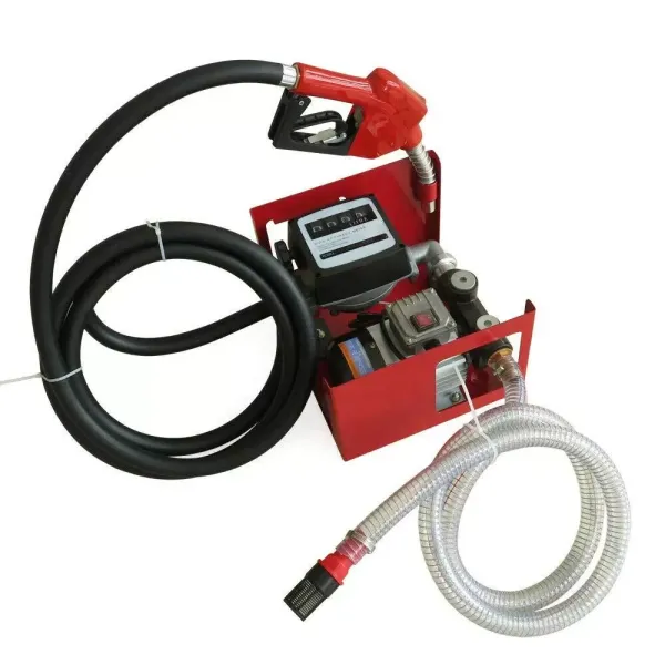 Bomba de aceite para calefacción DP60L, autocebante pistola con articulación giratoria de 4 m, contador digital, cómodo reabastecimiento con 60 l/min