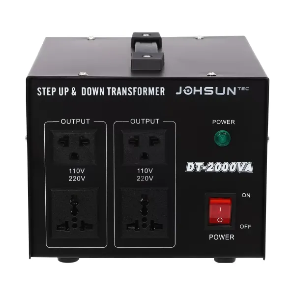 Transformador de corriente (110 V-220 V/220 V-110 V, enchufe europeo, 2000 W)