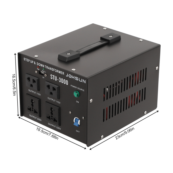 Transformador de tensión (3000 W, 110 V 230 V, adaptador europeo con puerto USB) Transformador de tensión (3000 W, 110 V 230 V, adaptador europeo con puerto USB)