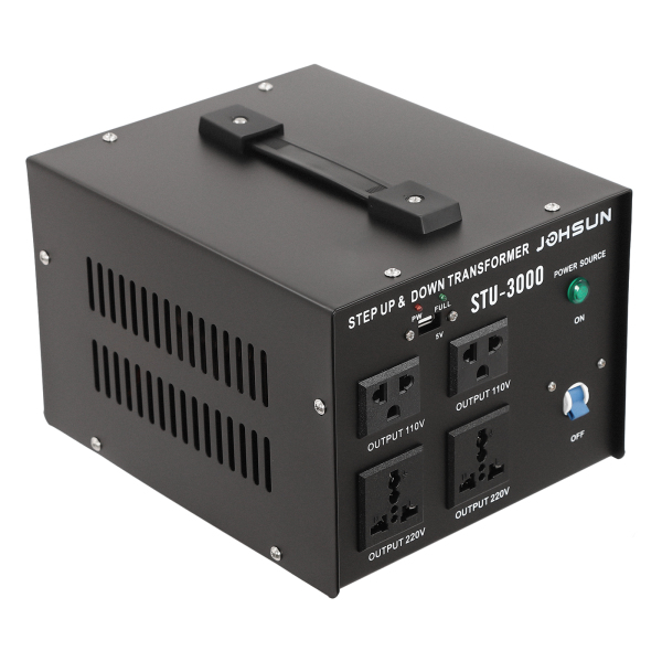 Transformador de tensión (3000 W, 110 V 230 V, adaptador europeo con puerto USB)