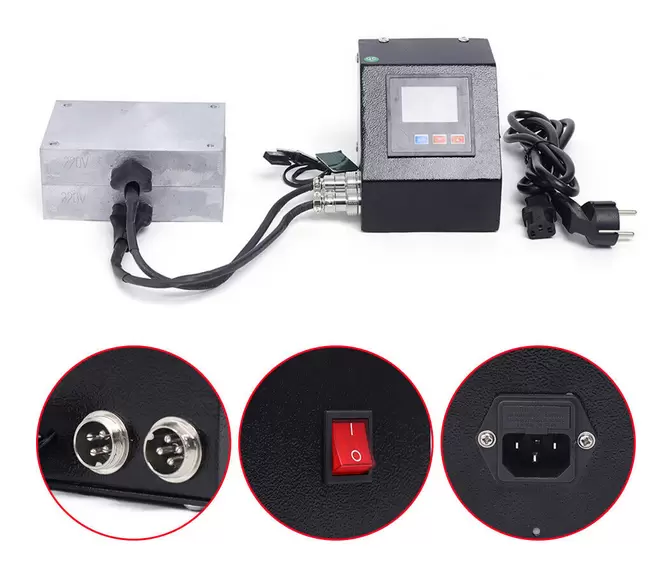 Industrial Control - Set de prensado de colofonia (6 x 4 placas calefactables, cable con enchufe europeo, 1200 W)