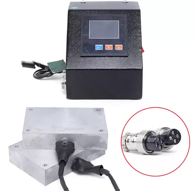 Industrial Control - Set de prensado de colofonia (6 x 4 placas calefactables, cable con enchufe europeo, 1200 W)