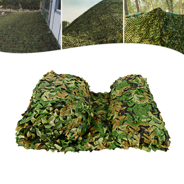 6 x 4 m Red de camuflaje para decoración, protección solar, Ocultar Cubierta Campamento -40~+50℃, Caza al Aire Libre Equipo ejército, color verde
