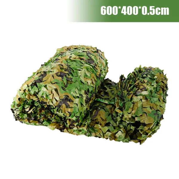 6 x 4 m Red de camuflaje para decoración, protección solar, Ocultar Cubierta Campamento -40~+50℃, Caza al Aire Libre Equipo ejército, color verde