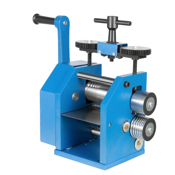 3 pulgadas Máquina prensadora de joyas de oro y plata manual azul (puede presionar líneas cuadradas semicirculares)