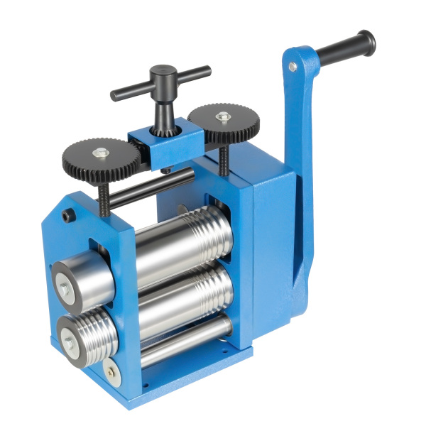 3 pulgadas Máquina prensadora de joyas de oro y plata manual azul (puede presionar líneas cuadradas semicirculares)