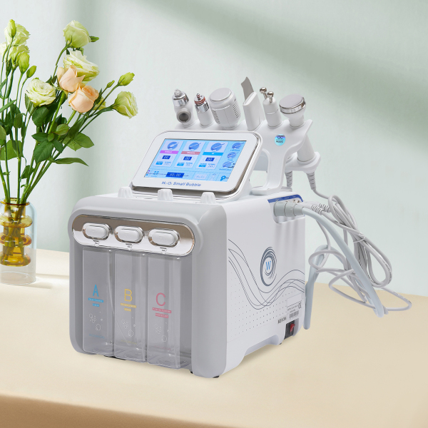Máquina de limpieza de la piel 6 IN1 para la dermoabrasión, hidratante, rejuvenecedor, 110 V-240 V, para eliminar los ojos negros