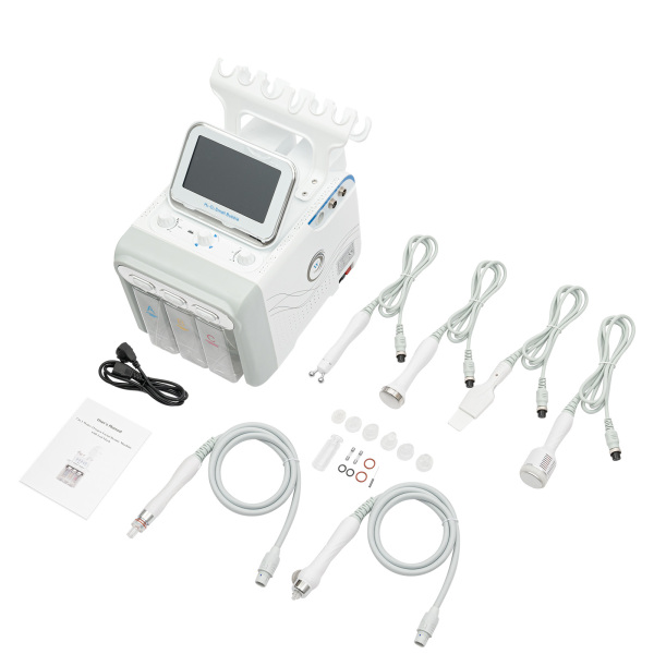 Máquina de limpieza de la piel 6 IN1 para la dermoabrasión, hidratante, rejuvenecedor, 110 V-240 V, para eliminar los ojos negros