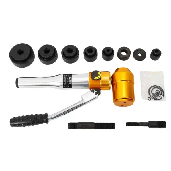Perforadora hidráulica de chapa de 360°, giro manual hidráulico de metal, punzón, juego hidráulico manual, rango de perforación: 22,5 – 60,8 mm Perforadora hidráulica de chapa de 360°, giro manual hidráulico de metal, punzón, juego hidráulico manual, rango de perforación: 22,5 – 60,8 mm