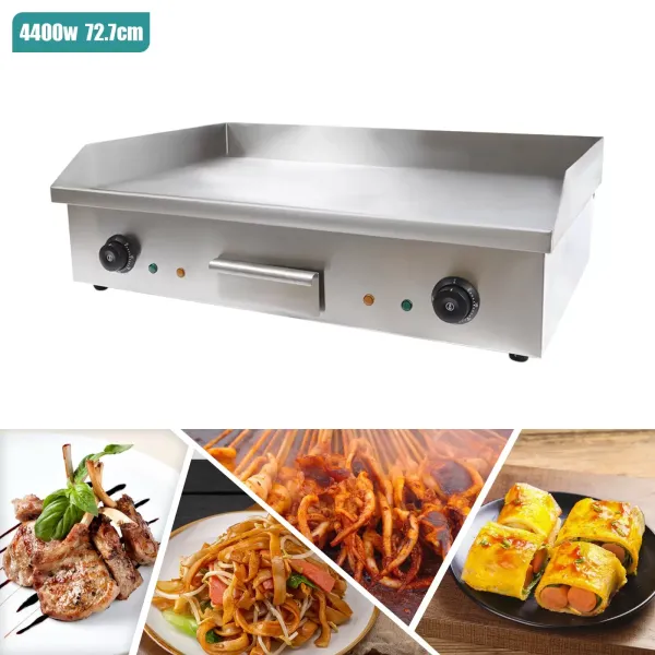 Placa de parrilla eléctrica de 220 V, 4400 W, 50-300 ℃, profesional, con bandeja antisalpicaduras, para el hogar y el exterior Placa de parrilla eléctrica de 220 V, 4400 W, 50-300 ℃, profesional, con bandeja antisalpicaduras, para el hogar y el exterior
