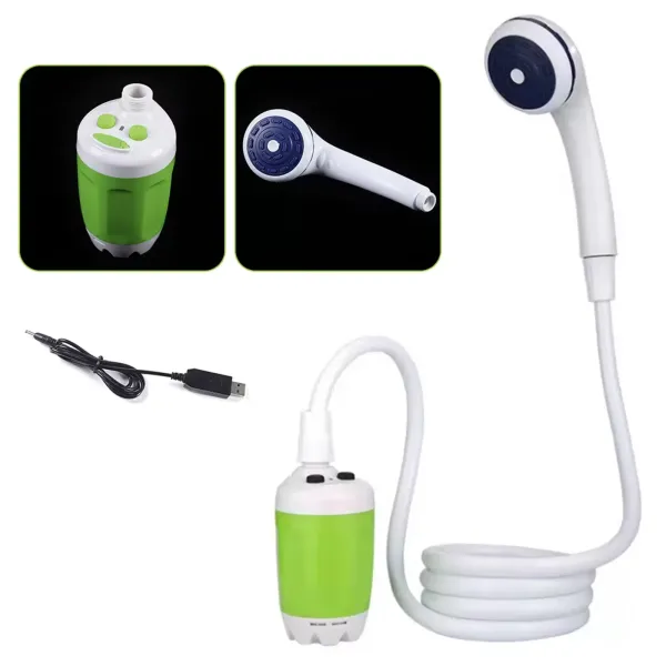 Ducha de camping portátil para exteriores, duchas bomba de agua móvil, USB recargable al aire libre, lavado para camping perro coche 4-5L/min