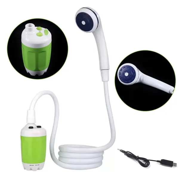 Ducha de camping portátil para exteriores, duchas bomba de agua móvil, USB recargable al aire libre, lavado para camping perro coche 4-5L/min