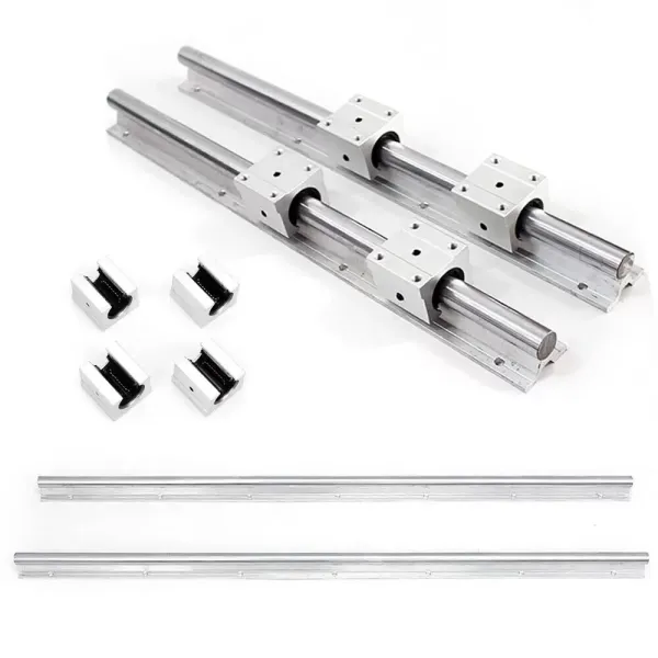 2 guías lineales SBR20, 800 mm, metal, riel de rodamiento lineal, riel deslizante lineal y 4 bloques lineales