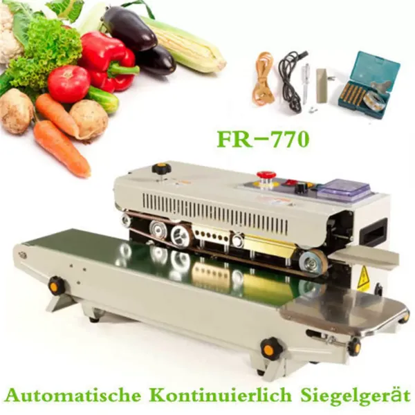 FR-770 - Sellador de bolsas horizontal continua,(0-300 °C, sellado ajustable, 10 mm, 0-18 m/min) FR-770 - Sellador de bolsas horizontal continua,(0-300 °C, sellado ajustable, 10 mm, 0-18 m/min)