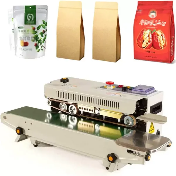 FR-770 - Sellador de bolsas horizontal continua,(0-300 °C, sellado ajustable, 10 mm, 0-18 m/min)