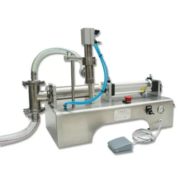 CNCEST Máquina de llenado de líquidos neumática horizontal, 100-1000 ml, neumática con doble cabezal para champú, aceite de perfume