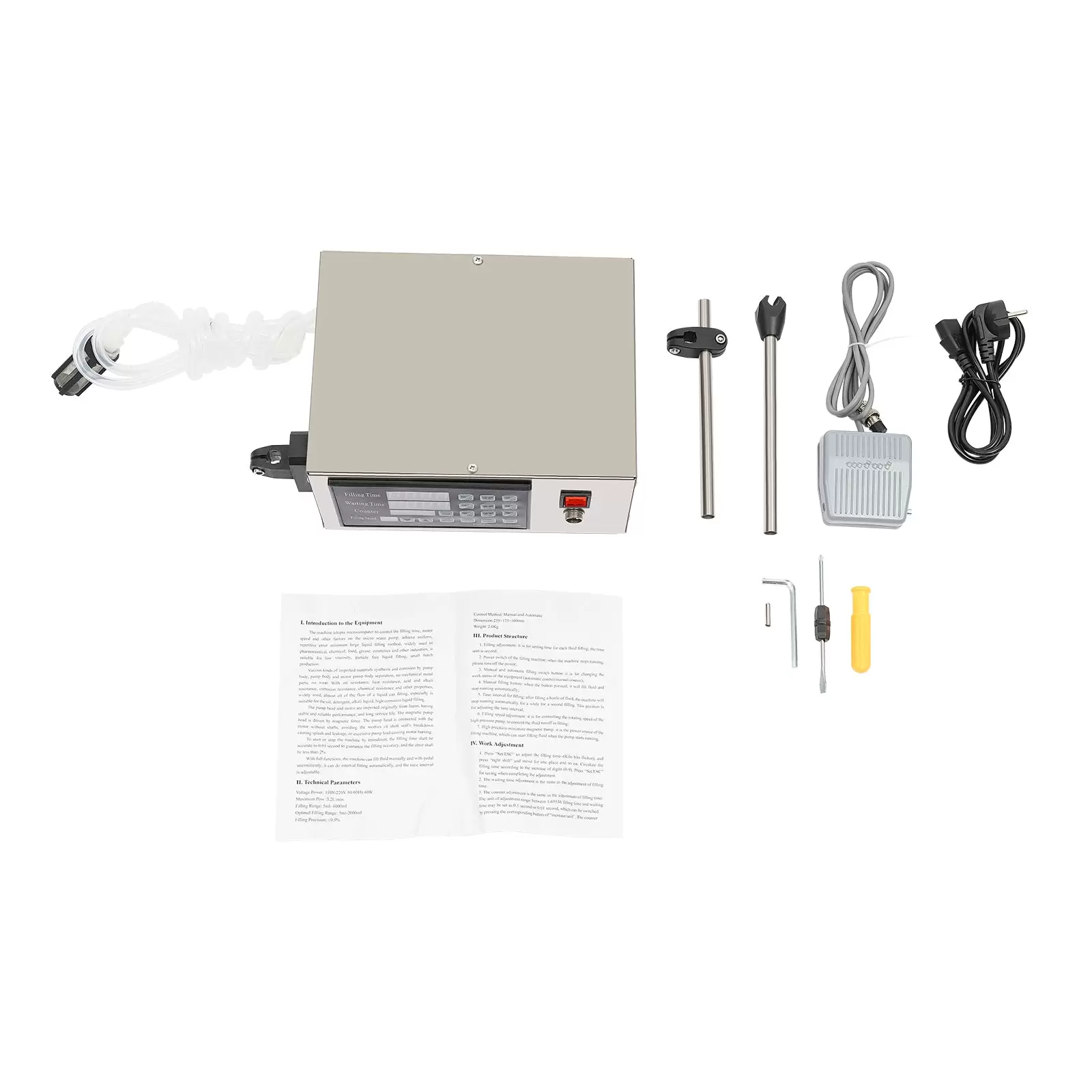 Máquina de relleno líquido, 220 V, LT130, control numérico, 5 ml ~ 3500 ml