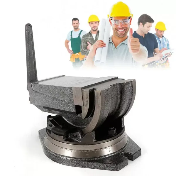 Tornillo de banco de 125 mm (acabado pesado de hierro fundido, 2400 kg de fuerza de sujeción, base giratoria 360°, función de inclinación de 90°) Tornillo de banco de 125 mm (acabado pesado de hierro fundido, 2400 kg de fuerza de sujeción, base giratoria 360°, función de inclinación de 90°)