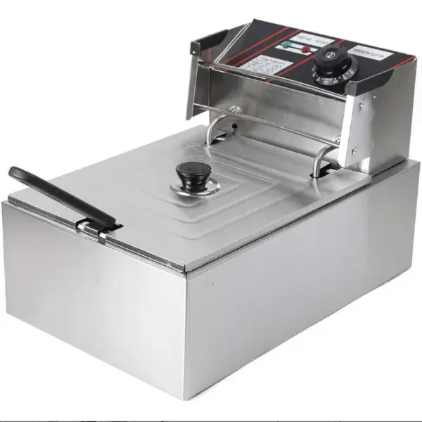 CNCEST Freidora eléctrica de acero inoxidable,6l, 2,5 kW, zonas frías, termostáticos Deep Fry Freidora 60-200 ℃