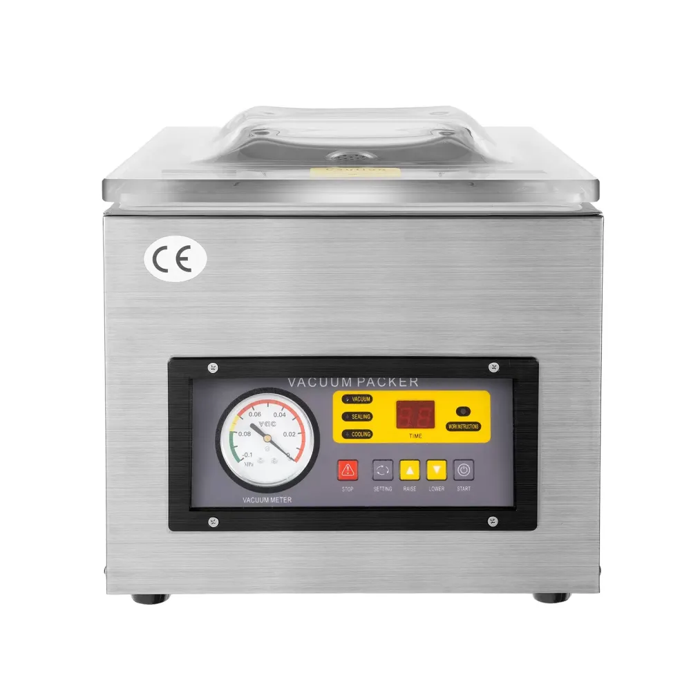 CNCEST DZ-260S 120W - Envasadora al vacío para mesa (acero inoxidable), 1 ~ 4 Pcs/min para alimentos, materiales médicos, líquido, 220 V
