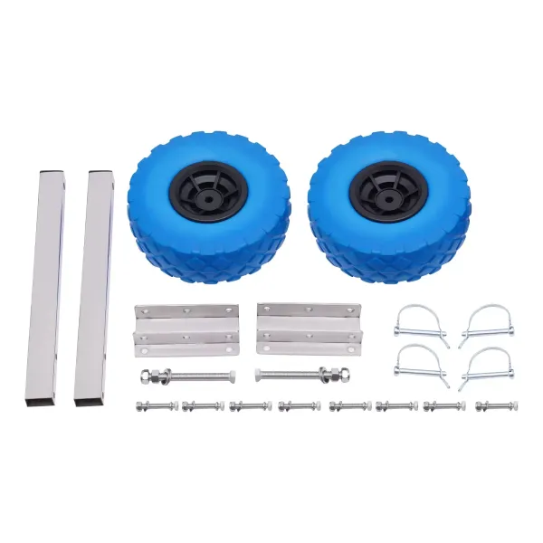 Ruedas de transporte para botes inflables, plegable, de acero inoxidable, ruedas traseras, ruedas neumáticas, carga máxima: 150kg