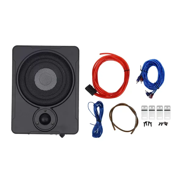 Audio para el automóvil 600 W del altavoz bajo del subwoofer activo ultrafino del asiento del coche de 8 pulgadas con los accesorios Audio para el automóvil 600 W del altavoz bajo del subwoofer activo ultrafino del asiento del coche de 8 pulgadas con los accesorios